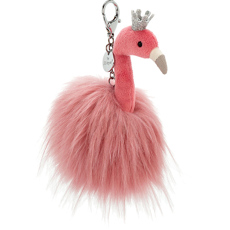 Jellycat Fancy Flamingo Bag Charm Keyring Plushpaws.co.uk