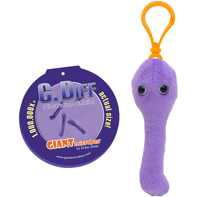 Giant Microbes C. Diff Clostridioides Difficile Keyring plushpaws