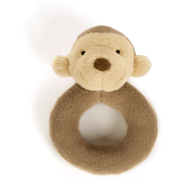 Little Jellycat Hushbie Monkey Grabber Rattle Plushpaws.co.uk
