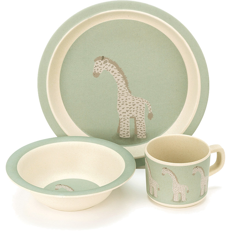 Joey Giraffe Bamboo Bowl Set