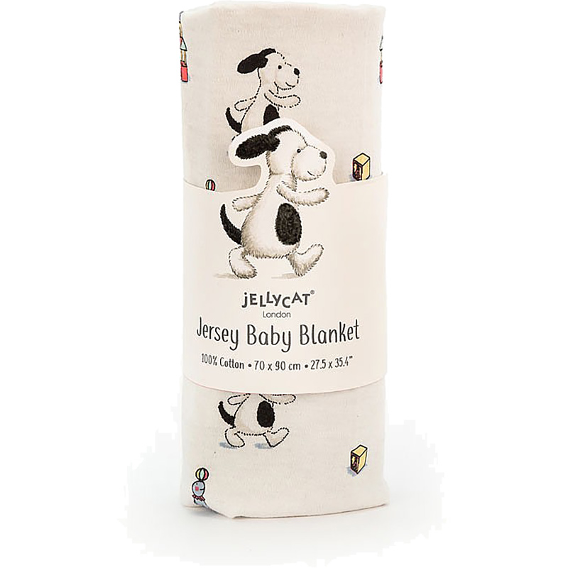 Bashful Puppy Jersey Blanket