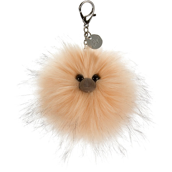 Jellycat Just Peachy Pompom Bag Charm Keyring Plushpaws.co.uk