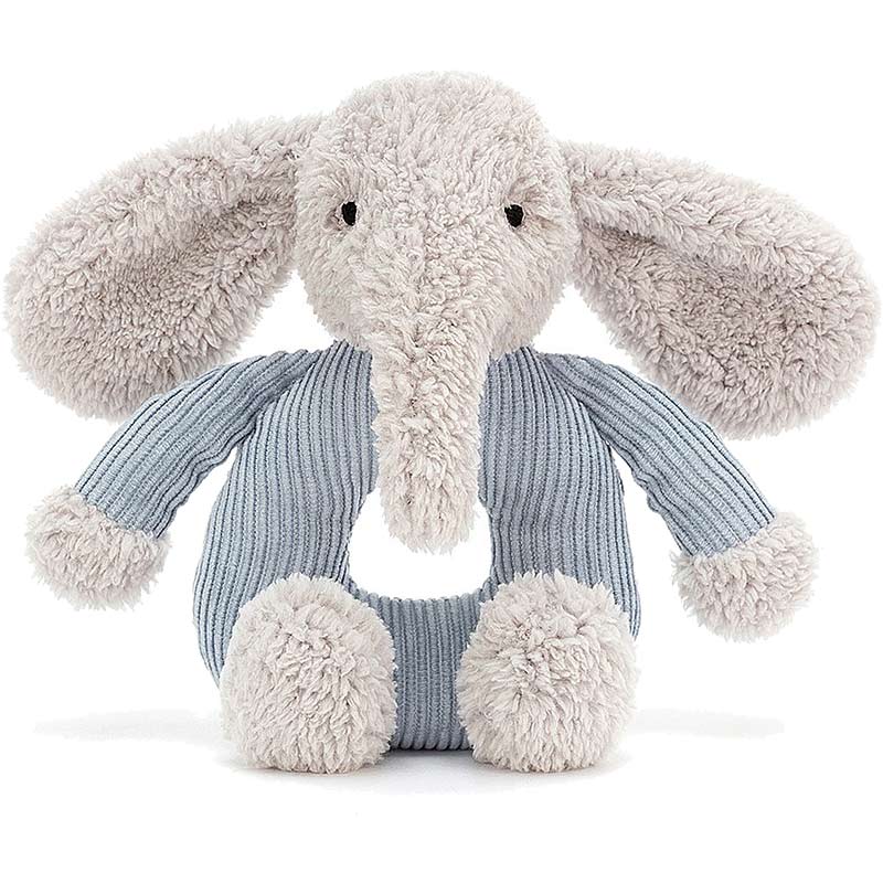 Little Jellycat Jumble Elephant Grabber Rattle Plushpaws.co.uk