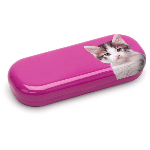 Kitten on Hot Pink Glasses Case