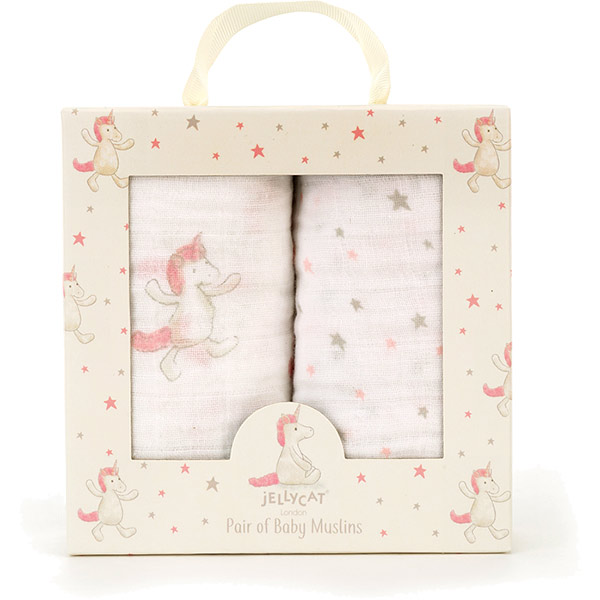 Bashful Unicorn Muslin Cloths