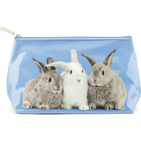 Rabbits on Blue Wash Bag