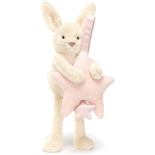 Little Jellycat Star Bunny Pink Musical Pull Plushpaws.co.uk