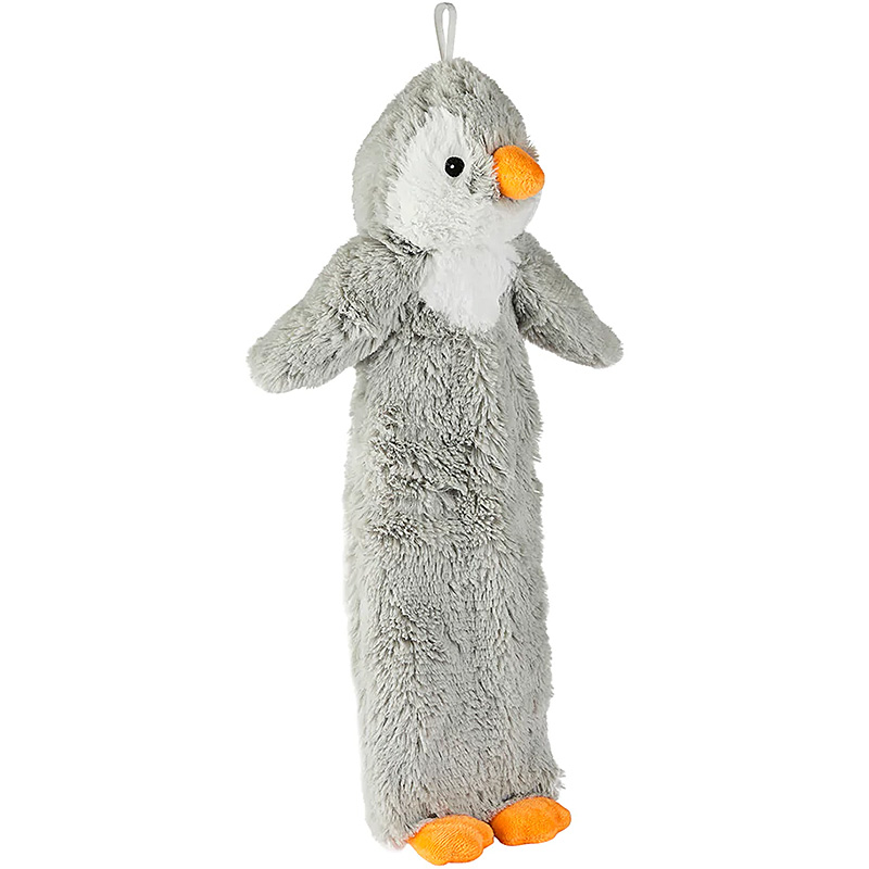 Cozy Grey Penguin Long Hot Water Bottle