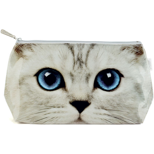 Silver Kitty Wash Bag