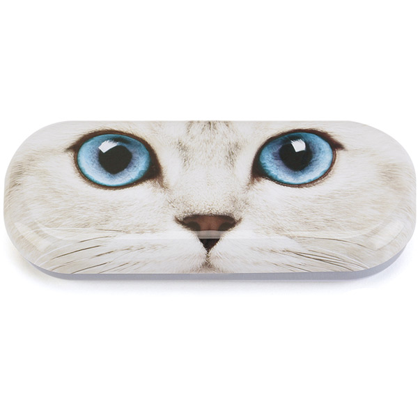 Silver Kitty Glasses Case