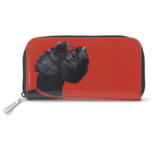 Terrier on Red Zip Wallet